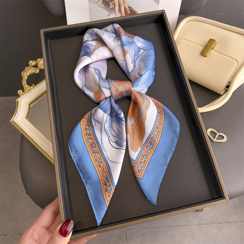 Women Fashion Necktie - 2026년 신상 플로럴 프린트 히잡 실크