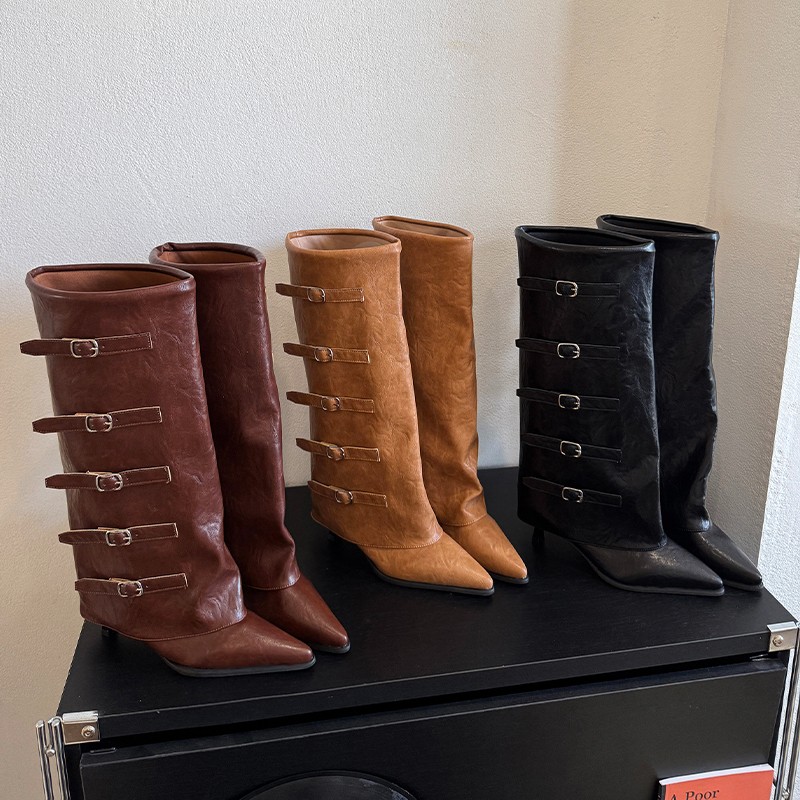 Women'S Fashion Knee High Boots - 여성용 신상 가을/겨울 뾰족코 부츠, 패셔너블한