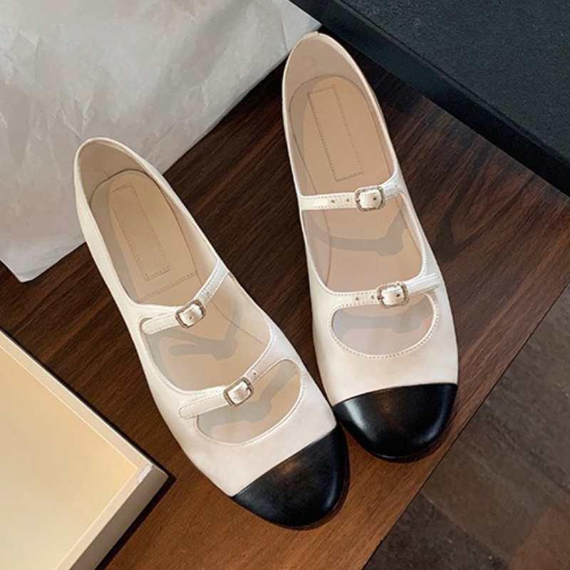 우아한 메리 제인 슈즈 여성 벨트 버클 믹스 컬러 얕은 - Women'S Fashion Shoes 리뷰 및 가격
