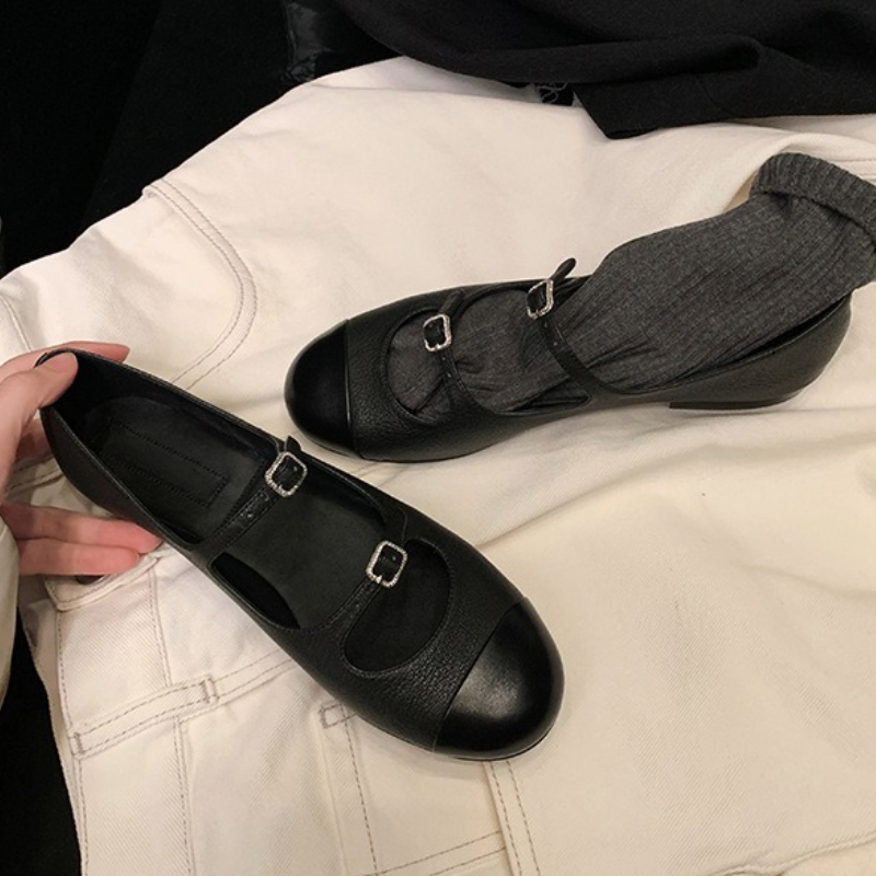 우아한 메리 제인 슈즈 여성 벨트 버클 믹스 컬러 얕은 - Women'S Fashion Shoes 리뷰 및 가격