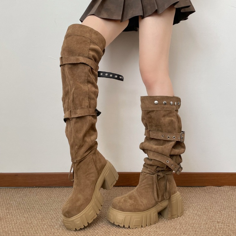 2026 패션 펑크 스타일 버클 스트랩 여성 니하이 부 - Women'S Fashion Knee High Boots 리뷰 및 가격