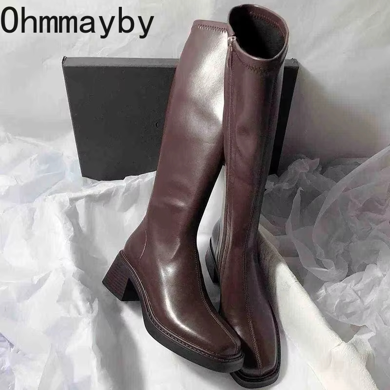 빈티지 두꺼운 뒤꿈치 여성 무릎 높은 부츠 패션 사이드 - Women'S Fashion Knee High Boots 리뷰 및 가격