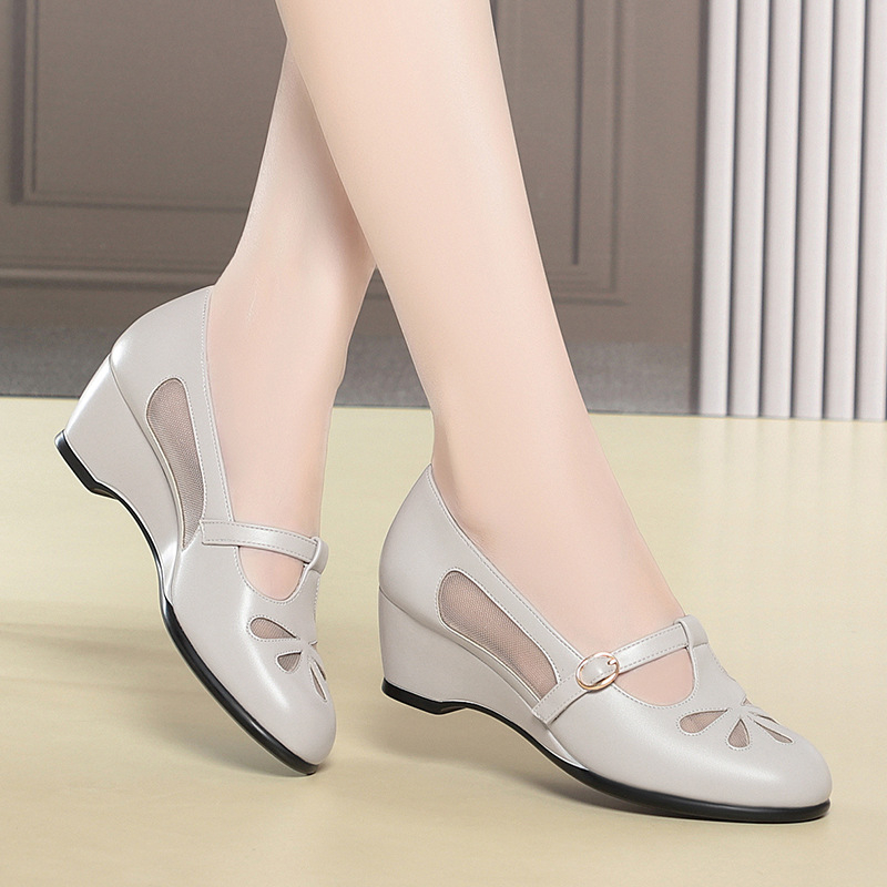 중년 여성 여름 메쉬 컷아웃 웨지힐 슈즈 가볍고 부드러 - Women'S Fashion Shoes 리뷰 및 가격